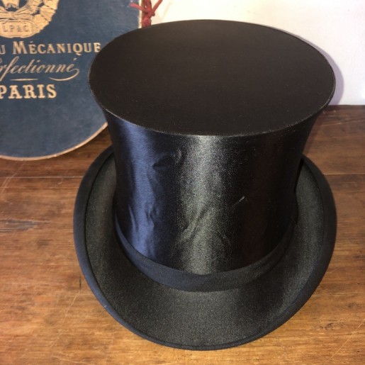 2 anciennes boîtes à chapeau claque + 1 chapeau claque | Chapeau mécanique Paris
