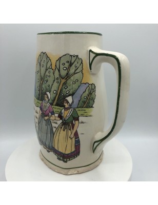 Broc en céramique | Vintage | Décor régional | Czechoslovakia