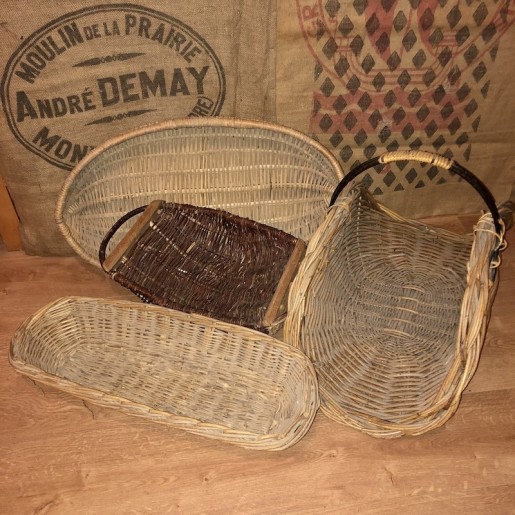 Lot of 4 large wicker baskets | Large old baskets