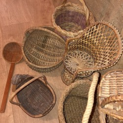 Lot of 7 old basketwork | Old baskets | Old basketry