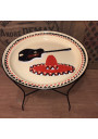 Vintage table with enamelled sheet metal top | Folding round table | Mexican decor
