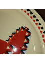 Vintage table with enamelled sheet metal top | Folding round table | Mexican decor