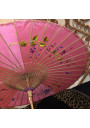 Ancienne ombrelle asiatique | Soie brodée | Bambou