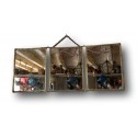 Old triptych mirror | Barber triptych mirror | Decorated back