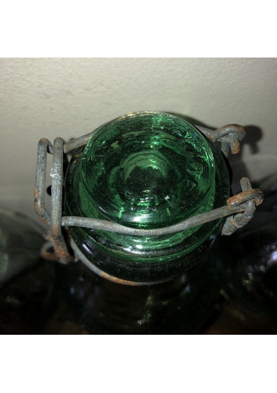 Lot De 4 Bocaux Anciens En Verre Vert L'Idéale - 1 Litre - Conservation Et Déco