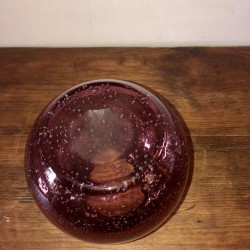 Blown glass ball vase | In the Taste of Biot | Wine color