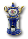 Old royal blue tea maker | Couleuvre France - B | Hand decorated gold