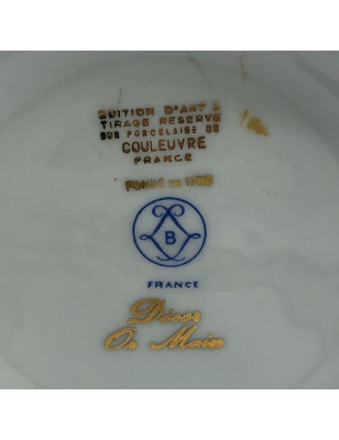 Ancienne tisanière bleu roi| Couleuvre France - B | Or décoré main