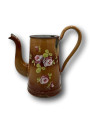 Old enamelled sheet coffee maker| AUBECQ | Brown | Embossed floral decor