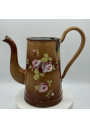 Old enamelled sheet coffee maker| AUBECQ | Brown | Embossed floral decor