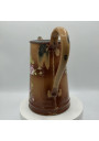 Old enamelled sheet coffee maker| AUBECQ | Brown | Embossed floral decor