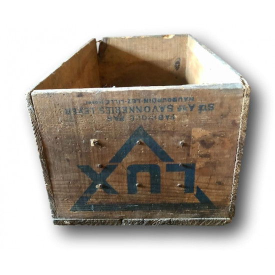 Old wooden crate | Old advertising box | LUX
