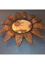 Old wooden sun mirror | Vintage mirror | Leaf rays
