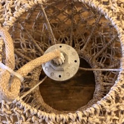 Ancienne suspension boule en corde | Suspension boule vintage en corde