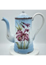 Old enamelled sheet coffee maker | Floral decor | Enamel coffee maker