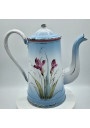 Old enamelled sheet coffee maker | Floral decor | Enamel coffee maker
