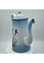 Old enamelled sheet coffee maker | Floral decor | Enamel coffee maker