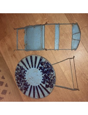 Ancien mobilier de poupée | Ancien salon de jardin en tôle pour poupée