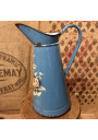 Old enamelled sheet water jug | Embossed Floral Decor