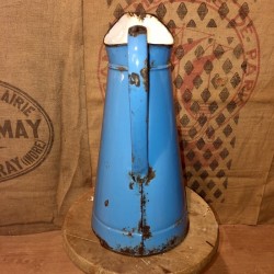Old enamelled sheet water jug | Embossed Floral Decor