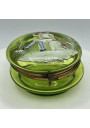 Old small enamelled glass jewelry box | Character decor