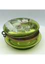 Old small enamelled glass jewelry box | Character decor
