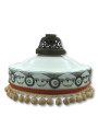 Old decorated opaline pendant light | Napoleon 3 | White opaline
