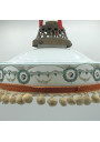Old decorated opaline pendant light | Napoleon 3 | White opaline