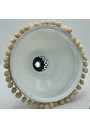 Old decorated opaline pendant light | Napoleon 3 | White opaline