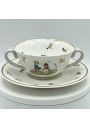 Old mug with two handles | Porcelain from Limoges France