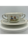 Old mug with two handles | Porcelain from Limoges France