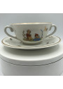 Old mug with two handles | Porcelain from Limoges France