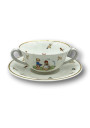 Old mug with two handles | Porcelain from Limoges France