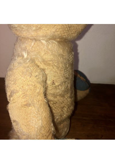 Ancien Ours En Mohair - Yeux Boutons - Bourrage Paille - 57 Cm - Très Bel état D'usage