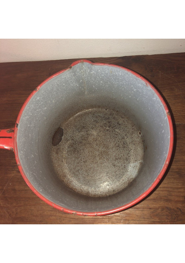 Gamelle Ou Porte-dîner En Tôle émaillée Brun Rouge à 1 étage - Vintage 1900/1930, Bon état Général