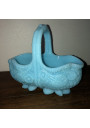 Old basket in light blue opaline