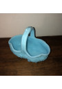 Old basket in light blue opaline