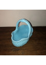 Old basket in light blue opaline