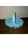 Old basket in light blue opaline