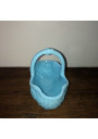 Old basket in light blue opaline
