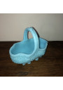 Old basket in light blue opaline