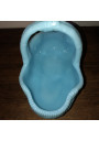 Old basket in light blue opaline