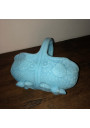 Old basket in light blue opaline