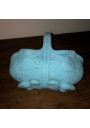Old basket in light blue opaline