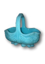 Old basket in light blue opaline