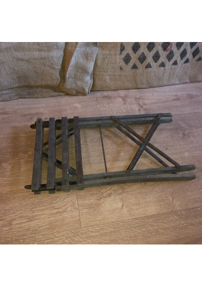 Tabouret Pliant Vintage - Métal Et Toile Rouge/blanc/noir - Camping, Pêche, Chasse