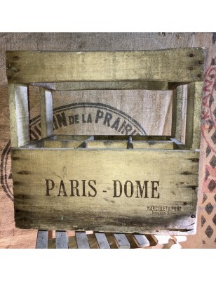 Ancien casier en bois à bouteilles | Casier en bois 6 bouteilles  | Paris - Dome