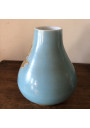 Paire de vases anciens en opalines |Décor bleu et doré avec renard et sanglier