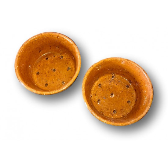 set of 2 molds or stoneware bowls for faisselle