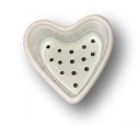 Faisselle en porcelaine blanche en forme de coeur
